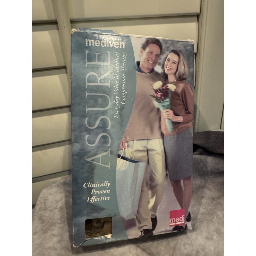 Medi Assure Thigh High,open   Toe, Compression Sock Calf‎ , Beige 20/30 mm, Firm